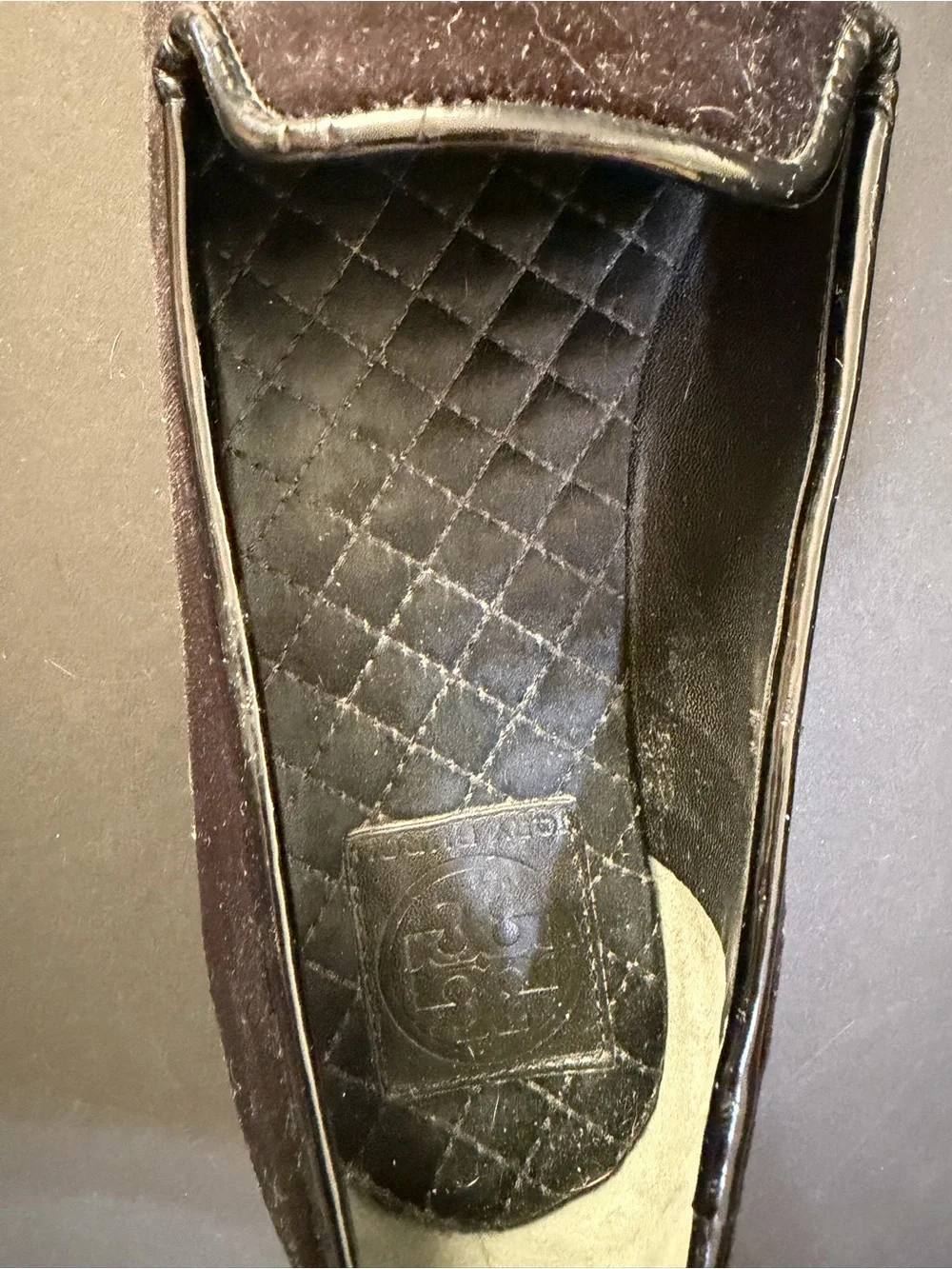 Tory Burch Black Velvet Embroidered Beetle Flats